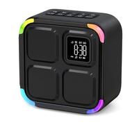APUZOM Enceinte Bluetooth Portable avec Reveil, 30 Sons Apaisants Machine à Bruit Blanc avec Veilleuse 8 Couleurs, Haut-Parleur Bluetooth, Lampe de Chevet Réveil Matin, Cadeau Ado Garçon Fille