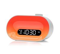 APUZOM Réveil Lumineux avec Eveil Lumière, Lampe de Réveil avec Simulateur d'Aube, 2 Alarmes, Snooze, 7 Sonneries, 30 Sons pour Dormir, Reveil Matin Lampe de Chevet 14 Couleurs pour Femme/Fille/Garçon