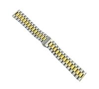 APVMFMKLTG 10 12 13 14 16 17 18 19 20 21 22mm bracelet de montre en acier inoxydable solide incurvé + tête plate bracelet universel boucle pliante(Silver Gold,18mm)
