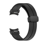APVMFMKLTG Bracelet à boucle pliante magnétique en Silicone, adapté for Samsung Galaxy Watch 6 5 4 40mm 44mm/5 Pro 45mm/4 6 Classic 43 47 42 46 Mm(Black,Galaxy Watch 4 44mm)