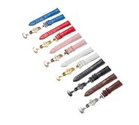 APVMFMKLTG Bracelet de montre 12mm 13mm 14mm 15mm 16mm 17mm 18mm 19mm 20mm 21mm 22mm 23mm 24mm, bracelet de poignet adapté à la boucle papillon(White gold buckle,13mm)