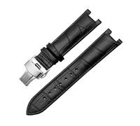APVMFMKLTG Bracelet De Montre Adapté For GC, For Guess, Bracelet À Boucle Papillon, 20x11mm, 22x13mm, For Hommes Et Femmes(Black silver,22-13mm)
