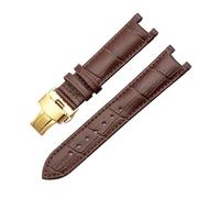 APVMFMKLTG Bracelet De Montre Adapté For GC, For Guess, Bracelet À Boucle Papillon, 20x11mm, 22x13mm, For Hommes Et Femmes(Brown gold,20-11mm)