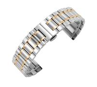APVMFMKLTG Bracelet de montre en acier inoxydable à extrémité incurvée 16mm 17mm 18mm 19mm 20mm 21mm 22mm 23mm 24mm, Bracelet en acier, bracelets de montre en métal(Steel-gold,16mm)