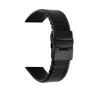 APVMFMKLTG Bracelet de montre en Silicone souple, 20mm 22mm 24mm, motif de pneu noir, bracelet de Sport en caoutchouc, étanche, boucle pliable en métal, bracelet universel(Black-black,22mm)