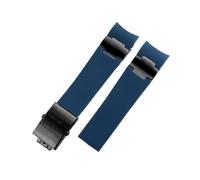 APVMFMKLTG Bracelet en caoutchouc de Silicone à extrémité incurvée de 22mm, adapté for Ulysse, adapté au bracelet de montre Nardin 263, adapté aux bracelets de montre en métal étanche DIVER, noir, mar