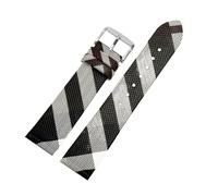 APVMFMKLTG Bracelet en cuir à motif écossais, démontage rapide, 12 14 16 18 20 22 mm, noir et marron, adapté à la chaîne de montre BURBERRY for hommes et femmes(Black silver A,20mm)