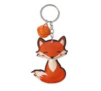 apvok Porte-clés renard - Porte-clés de voiture en forme d'animal mignon, pendentif en cuir synthétique, accessoires de décoration pour sac, sac à main, portefeuille, cadeau pour femme (renard),