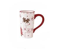 APVPOPOKGM Tasse de Noël en céramique, mug Père Noël, pot Elk Cream, plateau, assiette western, bol à salade/dessert mignon(Tall cup)