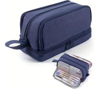 APVPOPOKGM Trousse à Crayons Multi-Compartiments for la rentrée Scolaire, Grande capacité, étanche, Jolie Trousse coréenne for Papeterie Scolaire(Blue 1pc)