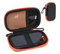 APXEL Étui Rigide, Basics Étui pour Disque Dur Externe, Sacoches et Étuis Coque EVA avec Proche Filet et Mousqueton pour San-Disk Extreme Pro/San-Disk Extreme (Orange et Noir)