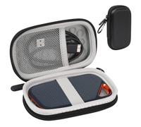 APXEL Étui Rigide, Basics Étui pour Disque Dur Externe, Sacoches et Étuis Coque EVA avec Proche Filet et Mousqueton pour San-Disk Extreme Pro/San-Disk Extreme (Orange et Gris)