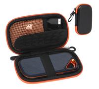 APXEL Étui Rigide, Basics Étui pour Disque Dur Externe, Sacoches et Étuis Coque EVA avec Proche Filet et Mousqueton pour San-Disk Extreme Pro/San-Disk Extreme (Orange et Noir avec Pages Intérieure)