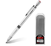 APXEL Porte-Mine 2 mm, 1 Pièce Crayon Mécanique, Rétractable Porte-Mine avec 1 Boîtes Recharge de Stylo et Anti-slip Grip Ergonomique pour Dessin Esquisse Architecture Écriture (Argent)