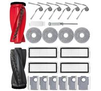 APZOVO Accessoires de Rechange pour Roborock Qrevo S5V /Qrevo Curv/Qrevo Curv S5X /Qrevo Edge/Qrevo Edge S5A, 1 Brosse Principale, 6 Sacs à Poussière, 4 Hepa Filtre, 4 Serpillière, 6 Brosse Latérale