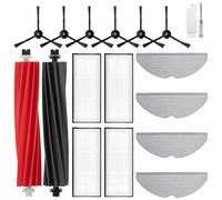 APZOVO Accessoires de Rechange pour Roborock S8 / S8+ / S8 Plus, 2 Brosse Principale en Caoutchouc, 4 Hepa Filtre, 4 Serpillière, 6 Brosse Latérale