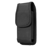 AQ Mobile Étui Ceinture Vertical pour Téléphones Portables/Smartphones, Taille L, Dimension Intérieure 16 x 7,5 x 1,1 cm, Textil, Pince de Ceinture, Fermeture Scratch, Noir