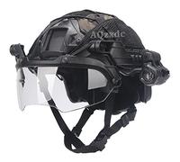 AQ zxdc Fast Airsoft Casque Tactique, avec Visière Protection Intégrale, Housse de Casque Lampe de Poche Clignotant Lunettes Cagoule, pour Paintball Tir Riot Action War Games,Sets c