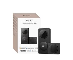 Aqara 2K Sonnette Video Hub G410 avec Carillon, HomeKit Secure Video, Hub Matter Intégré, Wi-FI 2,4G/5GHz, Zigbee et Thread, 4:3, sans Fil/Filaire, Compatible avec Alexa, Google, Home Assistant, Noir