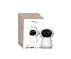 Aqara 4K PTZ Camera Hub G350, Zoom Hybride 9X, Hub Thread/Zigbee, Deux Objectifs, Suivi Automatique, Camera HomeKit WiFi 6, 2,4/5 Ghz WiFi, Fonctionne avec HomeKit Secure Video, Alexa, Google Home
