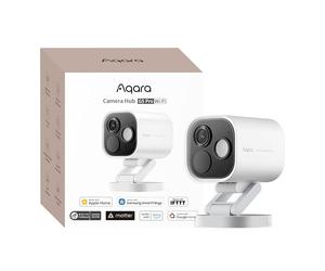 Aqara 4MP Caméra Hub G5 Pro WiFi, HomeKit Secure Video, 2,4/5 Ghz, Routeur de Bordure Thread, Camera Exterieur, Vision Nocturne en Couleurs, AI Détection, Thread/Zigbee,Compatible Alexa, Google, Blanc