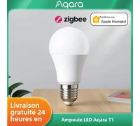 Aqara - ampoule LED T1 Zigbee, ampoule intelligente adaptative Bluetooth E27 2700K-6500K 220-240V pour application Xiaomi Smart Home Mi Home Homekit 2PCs