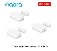Aqara-Capteur de porte et fenêtre intelligent,fonction Mini Zigbee,télécommande,alarme de sécurité pour Xiaomi Mi Home,Apple Homekit - Type 3pcs door sensor
