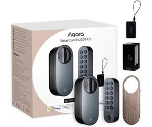 Aqara EL-D02D Kit de serrure intelligente U200 Noir Serrure de porte intelligente HomeKit