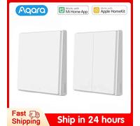 Aqara interrupteur mural intelligent D1 Zigbee clé sans fil bouton de commutation télécommande maison intelligente pour Mi Home HomeKit APP Single Key 2pcs
