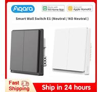 Aqara - interrupteur mural intelligent E1 Zigbee 3.0, Original, sans fil, clé non/avec fil de feu neutre, pour Xiaomi Mi Home Homekit wireless 1 key