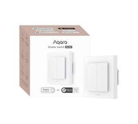 Aqara Interrupteur Volet Roulant H2 EU (Fil Neutre Requis)- Thread/Zigbee, pour Volets Roulants/Stores, 2 Boutons Sans Fil Supplémentaires, Matter, Compatible avec Apple Home, Alexa, Home Assistant