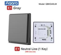 Aqara-Joli mural intelligent sans fil,clé Zigbee 3.0,fil de feu avec ou sans melon,pour Xiaomi Home - Type Neutral 1key Gray
