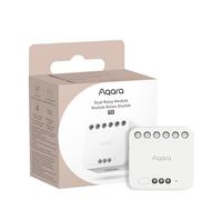 Aqara Module Relais Double T2 avec Matter, Nécessite HUB Aqara Zigbee 3.0, pour Portes de Garage et Chaudières, Interrupteur à Volets Roulants et d'éclairage, Supporte Homekit, Google Home et Alexa