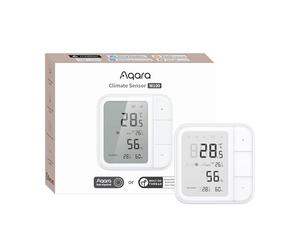 Aqara Thermostat de Pièce sans Fil W100, Contrôle à Distance HVAC | Thread/Zigbee, Surveillance de la Température & l humidité, 3 Boutons Personnalisables, Compatible Apple Home, Alexa, Google
