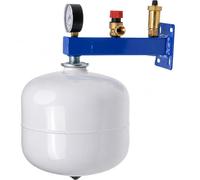 Aqbau Bac d'expansion à membrane d'eau potable 5 l avec groupe de sécurité | Pour systèmes d'eau chaude fermés, console en acier, vanne de 6 bar