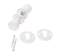 Aqbau® Bouton de porte rotatif avec rosace PZ | Poignée de porte | Set complet de boutons de porte avec boulons et vis (blanc)