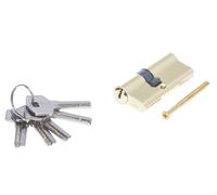 Aqbau® Cylindre De Serrure Profilé 30/45 Laiton Inclus 5 Clés