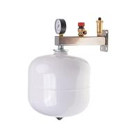 Aqbau® Kit vase d'expansion à membrane de 8 litres avec groupe de sécurité en acier inoxydable pour eau potable Réservoir d'équilibrage de pression Blanc Réservoir sous pression Membrane pour circuit