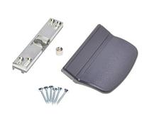 Aqbau Loquet de Porte de Balcon avec Poignée Blanche | Universel | Facile à Monter |Sécurité Fumeur | Poignée de Fenêtre |Fermeture de PorteFenêtre et Balcon |Ferme-porte