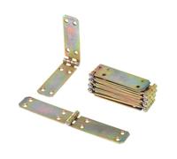 Aqbau® Lot de 10 Charniere 25 x 150mm Charnière Coffre, charnière plate, Charnières de placard, charnières universelles rectangulaires, Zinc Galvanisé Jaune