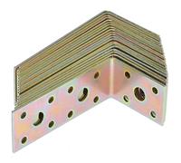 Aqbau Lot de 10 connecteurs coudés, équerres de plaque perforée, 100 x 50 x 35 mm, angle de construction, connecteurs en bois, connecteurs coudés, angle de montage, équerres de trou, équerres en métal