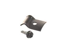 Aqbau® Lot de 15 kits de fixation pour clôture à double fil avec vis autotaraudeuses, pince de fixation, support de fil de tension ou de tapis de clôture (anthracite RAL 7016)