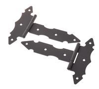 Aqbau Lot de 2 charnières en T décoratives en forme de croix - 130 x 130 x 10 mm - En acier revêtu par pulvérisation - Noir - Rétro