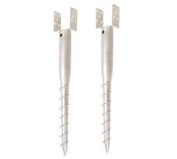 Aqbau® Lot de 2 supports de poteau U 70 mm à visser, Douille de sol à visser, Douille à visser, Douilles de sol à enfoncer, Douille de sol à visser, Ancre de sol, Piquet de terre, Ancre de poteau