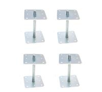 Aqbau® Lot de 4 Support De Poteau 160x160x250 pied de poteau reglable, hauteur réglable, support pergola, Support Poteau Acier,Support De Poteau À Visser Pour Poteaux, En Acier Galvanisé