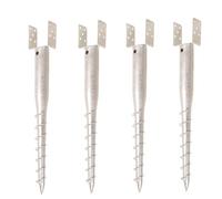 Aqbau® Lot de 4 supports de poteau U 80 mm à visser, douille de sol à visser, douille à enfoncer, douilles de sol à enfoncer, douille de sol à visser, ancre de sol, pieu de terre, ancre de poteau