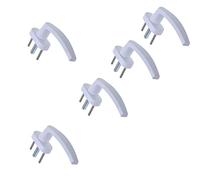 Aqbau® Lot de 5 poignées de fenêtre en PVC blanc sur rosace ovale - 28 x 63 mm - Poignées de fenêtre pour fenêtres, portes de balcon et portes de terrasse - Poignée ergonomique