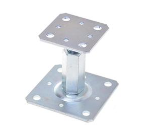 Aqbau® Lot de supports de poteau réglables en hauteur, pieds de support en acier galvanisé, 110 x 80 mm, réglables, montage facile, clôtures et plus encore, ancrage de support robuste pour terrasses