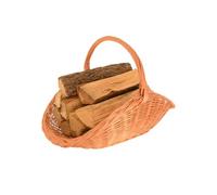 Aqbau® Panier à bûches en osier de saule 70 x 44 cm - Corbeaux en bois et décoratifs faits main avec poignée - Panier à bois de cheminée naturel, panier à bois de chauffage - Universel pour bois de