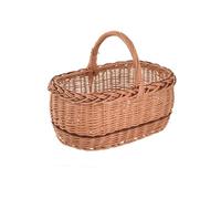 Aqbau Petit panier à provisions en osier avec anse 36 × 23 × 27 cm - Panier tressé en osier massif, léger et stable, naturel, durable, panier décoratif